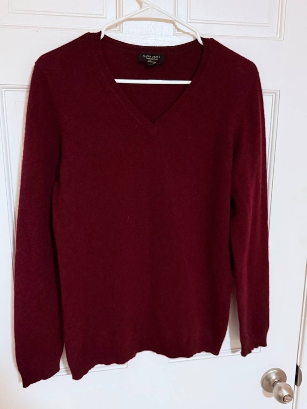Cashmere V-Neck Burgundy Sweater